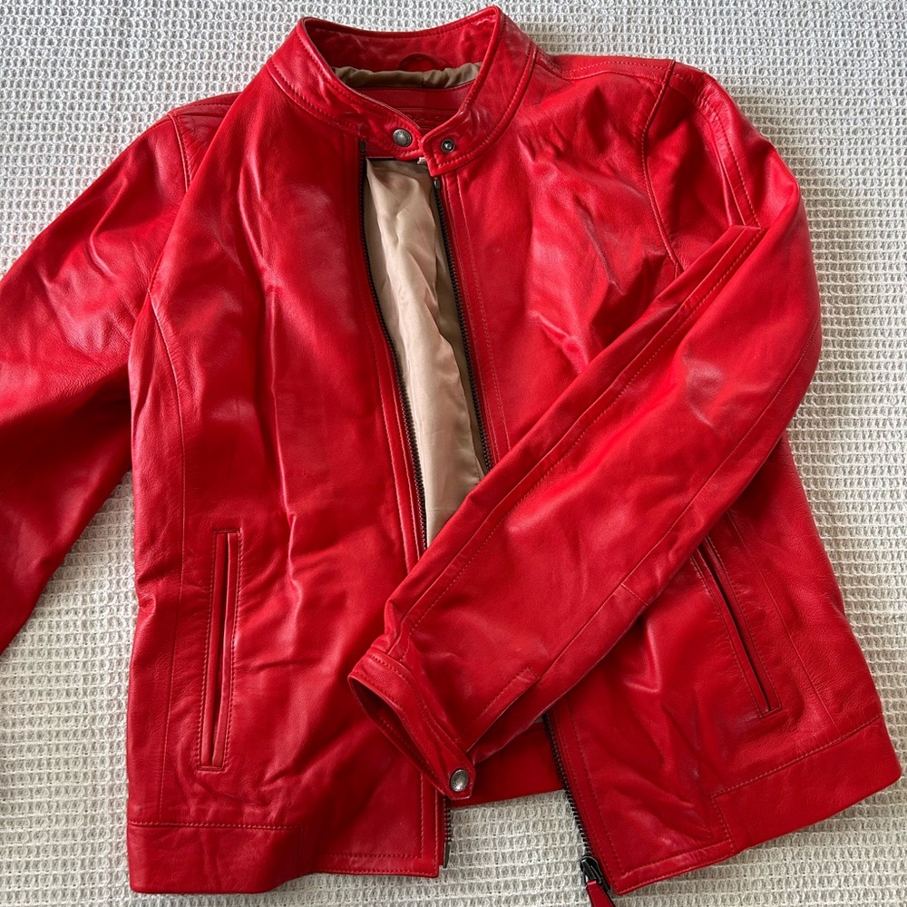 Coach Red Leather Jacket